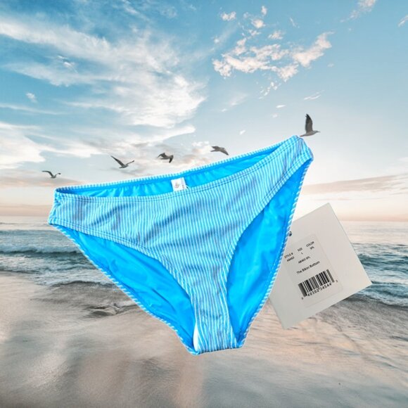 Mindy x Andie Swim The Bikini Bottom Splash Blue Size Large - Picture 1 of 8